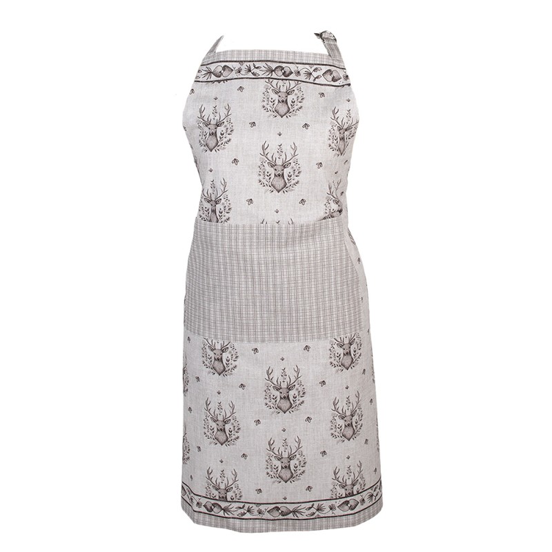 Clayre & Eef Kitchen Apron 70x85 cm Beige Cotton Deer