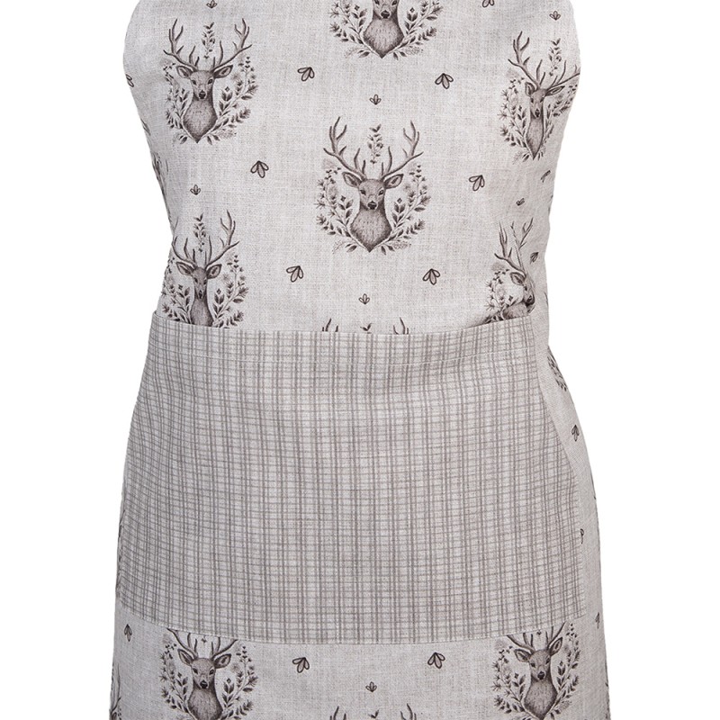 Clayre & Eef Kitchen Apron 70x85 cm Beige Cotton Deer
