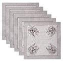 Clayre & Eef Napkins Cotton Set of 6 40x40 cm Beige Cotton Deer