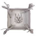 Clayre & Eef Cestino del pane 35x35x8 cm Beige Cotone Quadrato Cervo