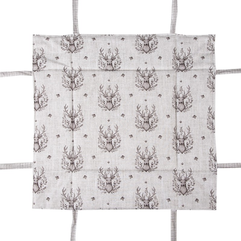 Clayre & Eef Cestino del pane 35x35x8 cm Beige Cotone Quadrato Cervo