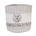 Clayre & Eef Corbeille à pain Ø 15x16 cm Beige Coton Rond Cerf