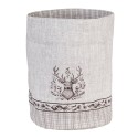 Clayre & Eef Corbeille à pain Ø 15x16 cm Beige Coton Rond Cerf