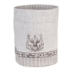 Clayre & Eef Bread Basket Ø 15x16 cm Beige Cotton Round Deer