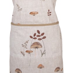 Clayre & Eef Grembiule da cucina 70x85 cm Beige Cotone Funghi