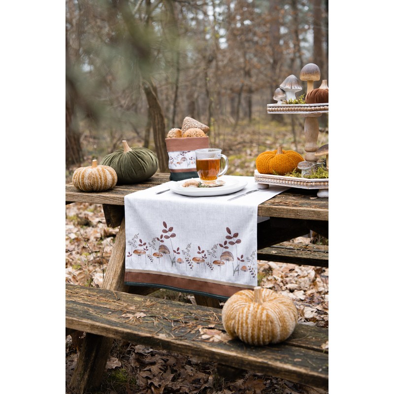 Clayre & Eef Asciugamani da cucina 50x70 cm Beige Cotone Funghi