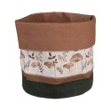 Clayre & Eef Corbeille à pain Ø 15x16 cm Beige Coton Rond Champignons