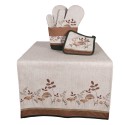 Clayre & Eef Corbeille à pain Ø 15x16 cm Beige Coton Rond Champignons