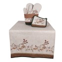 Clayre & Eef Chemin de table 50x140 cm Beige Coton Champignons