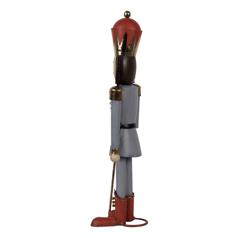 Clayre & Eef Christmas Decoration Nutcracker 36 cm Grey Red Iron