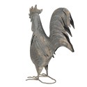 Clayre & Eef Decorazione da giardino Gallo 30x14x40 cm Grigio Ferro