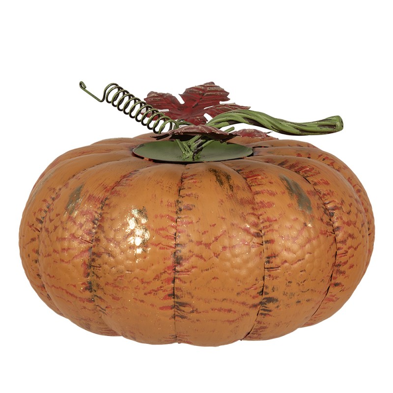 Clayre & Eef Decorazione Zucca Ø 31x20 cm Arancione Ferro