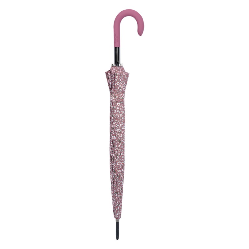 Clayre & Eef Erwachsenen-Regenschirm 90 cm Rosa Synthetisch Blumen