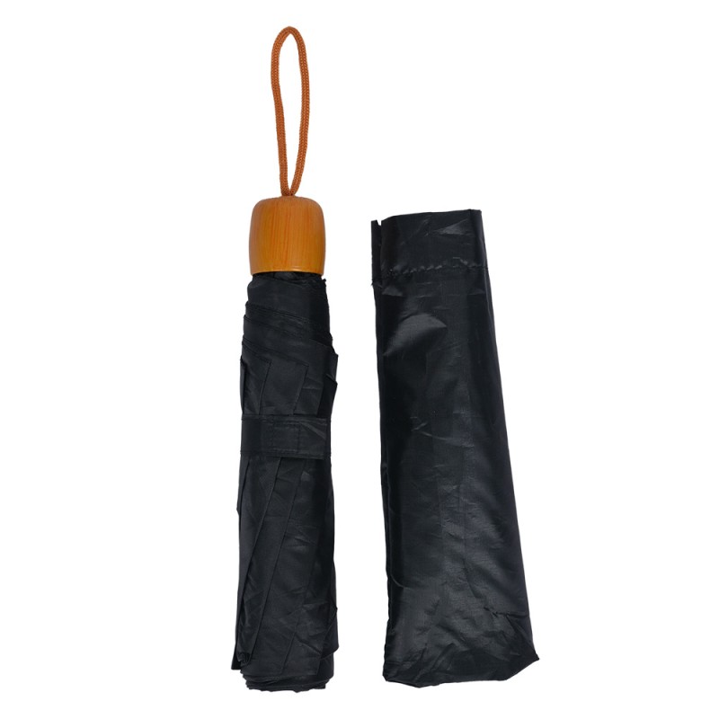 Clayre & Eef Folding Umbrella 60 cm Black Synthetic