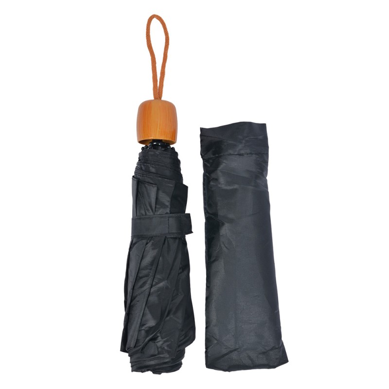 Clayre & Eef Paraplu Pliable 56 cm Noir Synthétique