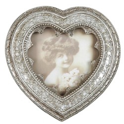 Clayre & Eef Cornice per foto Cuore  9x9 cm Color argento Plastica A forma di cuore