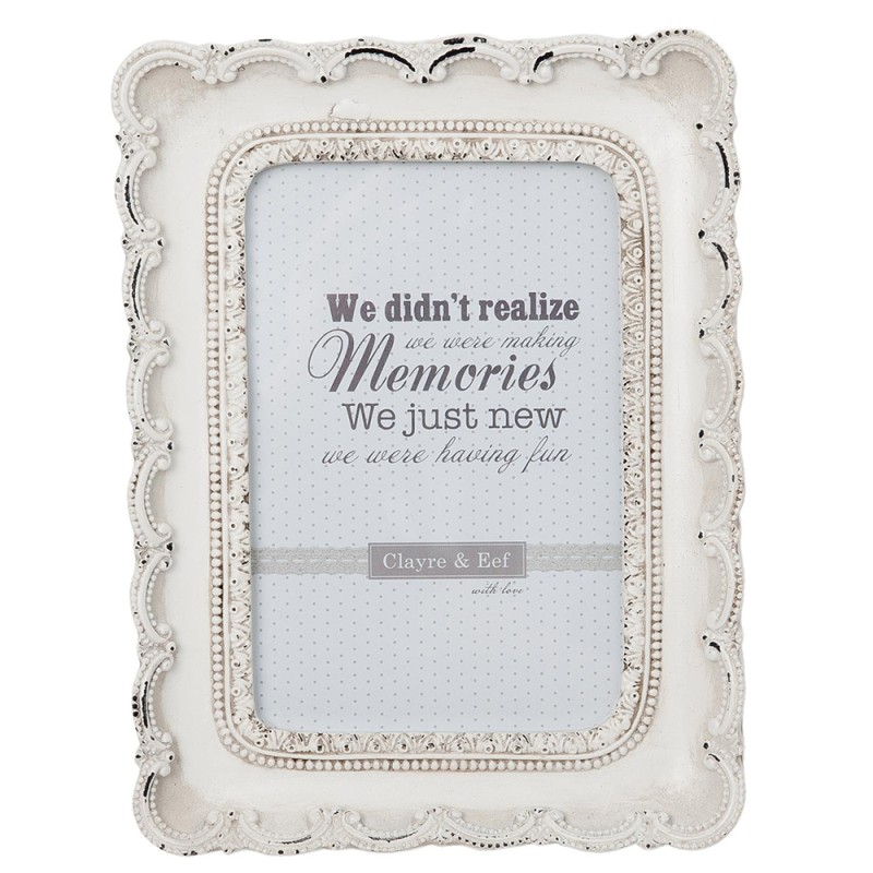 Clayre & Eef Photo Frame 10x15 cm White Plastic Rectangle