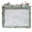 Clayre & Eef Cadre photo 13x9 cm Vert Fer Rectangle Oiseau