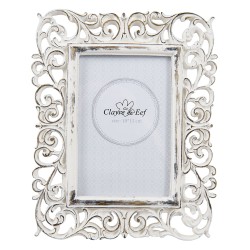 Clayre & Eef Cadre photo 10x15 cm Blanc Plastique Rectangle