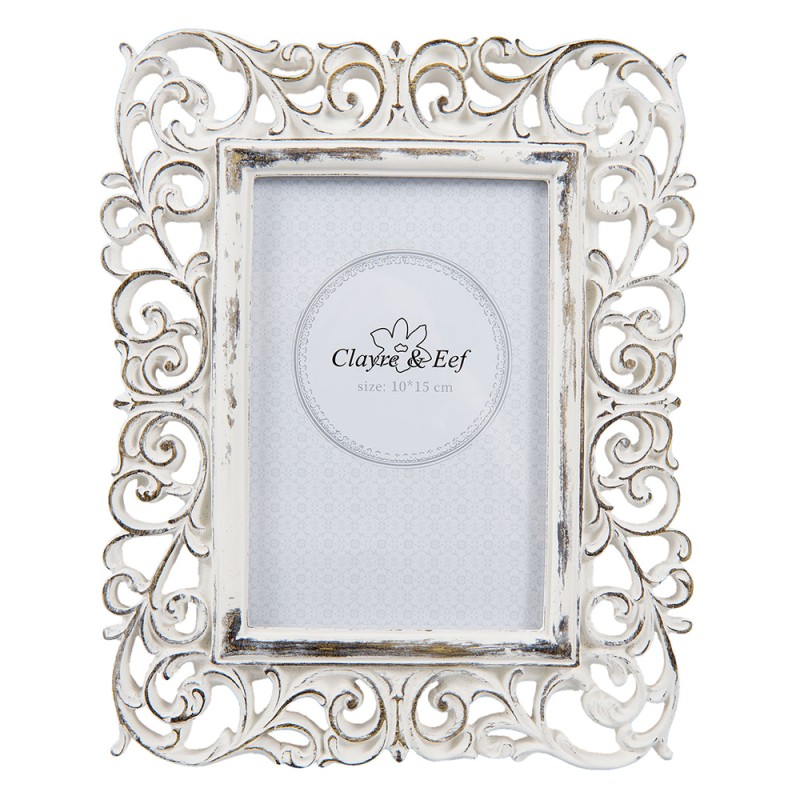 Clayre & Eef Photo Frame 10x15 cm White Plastic Rectangle