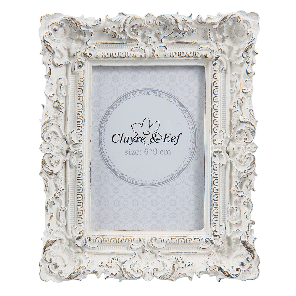 Clayre & Eef Fotolijst 6x9 cm Wit Kunststof afbeelding 1