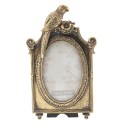 Clayre & Eef Bilderrahmen 10x15 cm Goldfarbig Kunststoff Oval Papagei
