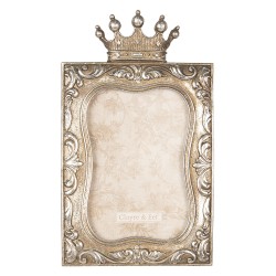 Clayre & Eef Cadre photo 10x15 cm Couleur or Plastique Rectangle Couronne