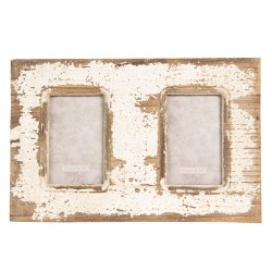 Clayre & Eef Cadre photo 10x15 cm Marron Beige Bois Rectangle