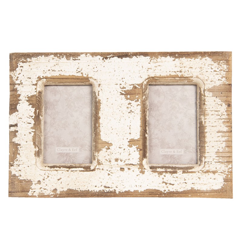Clayre & Eef Cornice per foto 10x15 cm Marrone Beige Legno  Rettangolo