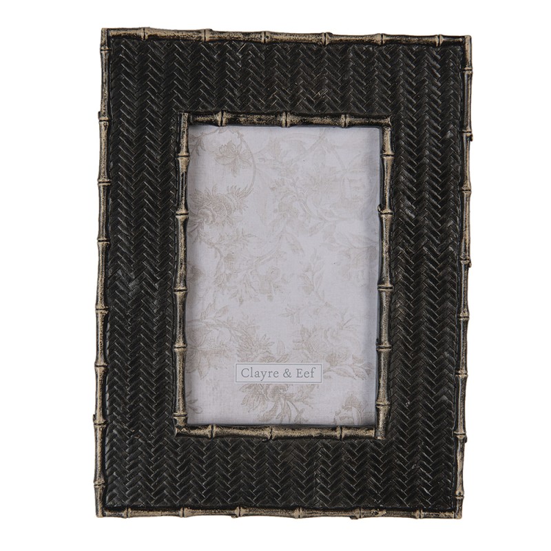 Clayre & Eef Bilderrahmen 10x15 cm Schwarz Kunststoff Rechteck
