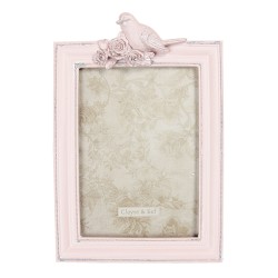 Clayre & Eef Cadre photo 13x18 cm Rose Plastique Rectangle Oiseau