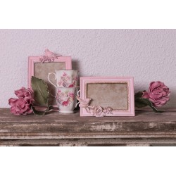 Clayre & Eef Cornice per foto 13x18 cm Rosa Plastica Uccello