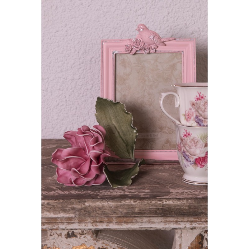 Clayre & Eef Cadre photo 13x18 cm Rose Plastique Rectangle Oiseau