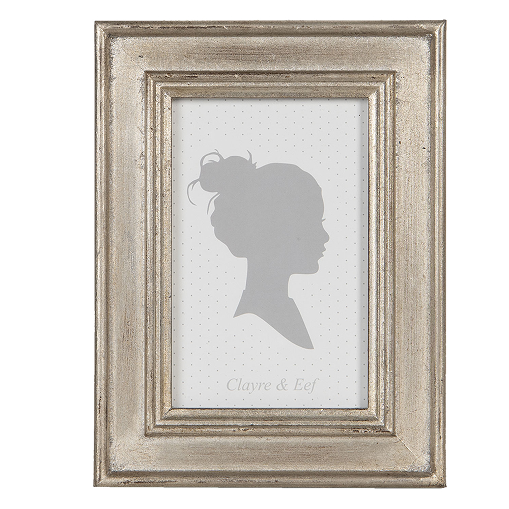 Clayre & Eef Fotolijst 10x15 cm Zilverkleurig Hout afbeelding 1