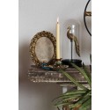Clayre & Eef Bilderrahmen 13x18 cm Goldfarbig Kunststoff Oval Pfau