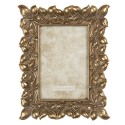Clayre & Eef Photo Frame 10x15 cm Gold colored Plastic Rectangle Flowers
