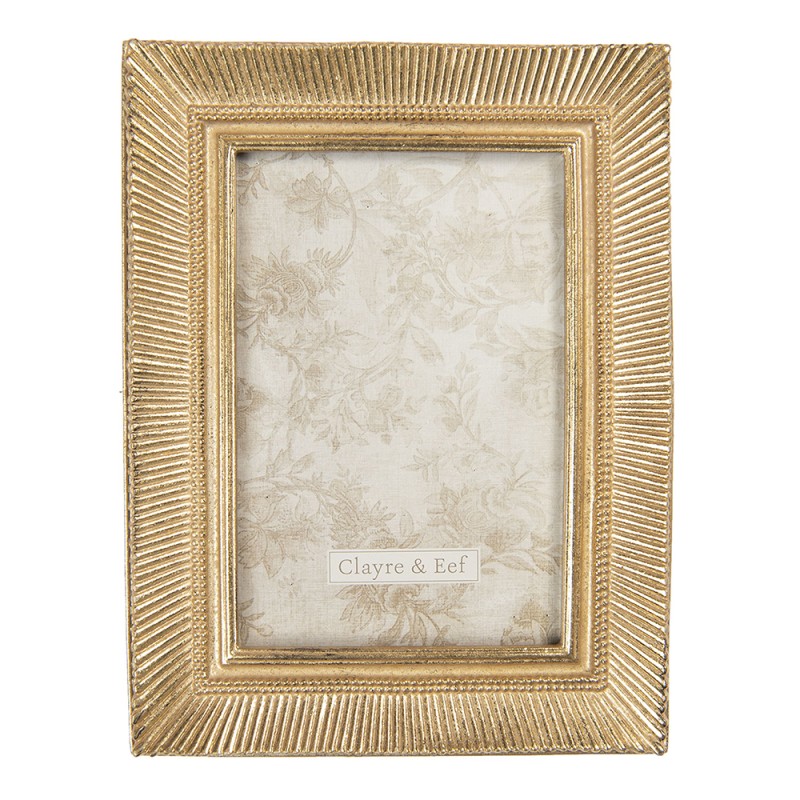 Clayre & Eef Cadre photo 10x15 cm Couleur or Plastique Rectangle