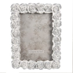 Clayre & Eef Cornice per foto 12x16 cm Grigio Plastica Rettangolo