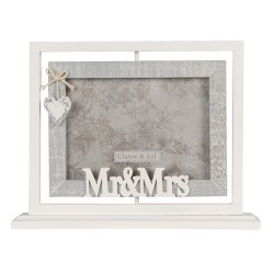 Clayre & Eef Cadre photo 18x13 cm Gris MDF Rectangle