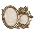 Clayre & Eef Bilderrahmen 15x18 cm Goldfarbig Polyresin Blumen
