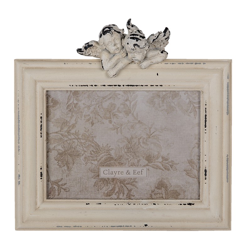 Clayre & Eef Fotolijst  18x13 cm Wit MDF Rechthoek Engel