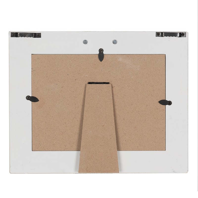 Clayre & Eef Cadre photo 18x13 cm Blanc Produit en bois