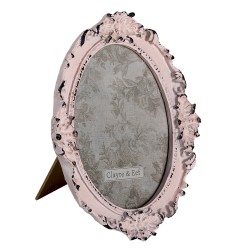 Clayre & Eef Photo Frame 12x15 cm Pink Plastic Flowers