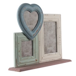 Clayre & Eef Photo Frame 10x15 cm Blue Green MDF Rectangle