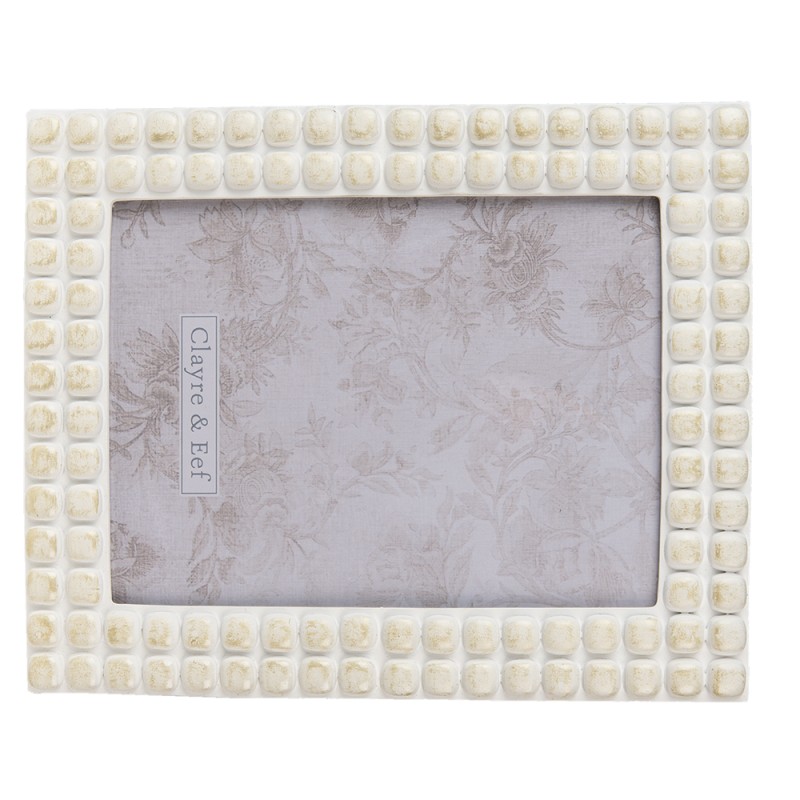 Clayre & Eef Cadre photo 15x20 cm Blanc Plastique