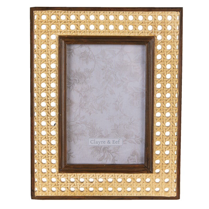 Clayre & Eef Photo Frame 10x15 cm Brown Beige Plastic