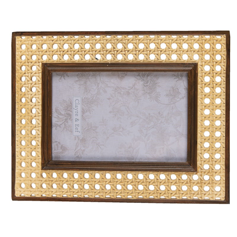 Clayre & Eef Photo Frame 10x15 cm Brown Beige Plastic