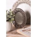 Clayre & Eef Bilderrahmen 10x15 cm Silberfarbig Kunststoff Oval