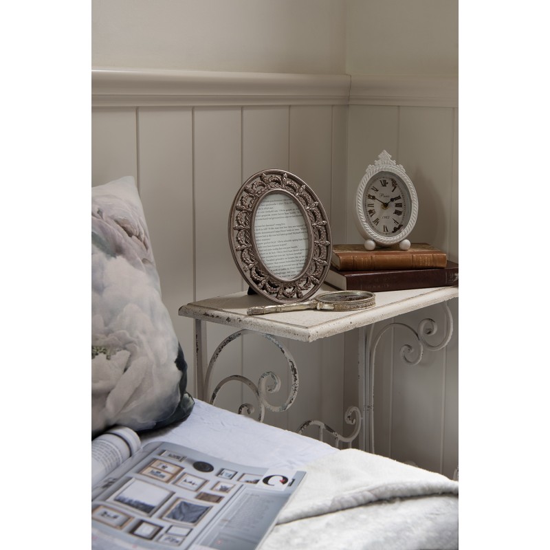 Clayre & Eef Cornice per foto 13x18 cm Color argento Plastica Ovale
