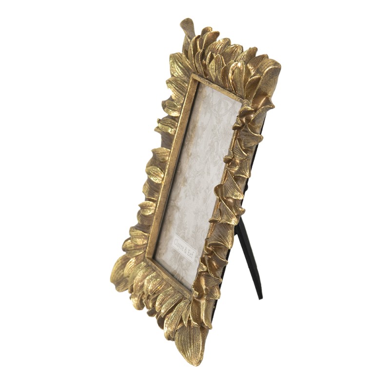 Clayre & Eef Cornice per foto 10x15 cm Color oro Plastica Rettangolo Foglie